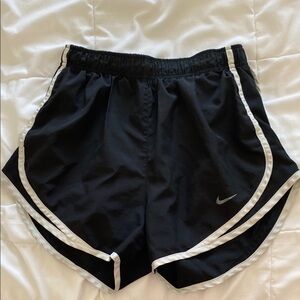 Nike Women's Black and White Athletic Shorts